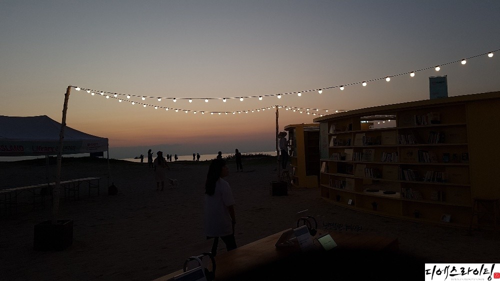 제주 해변 알전구 설치 대표사진